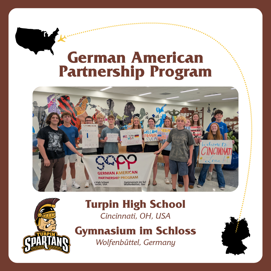 Title graphic that says German American partnership program with the names of the partner schools